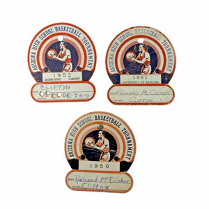 Vintage Arizona High School Basketball Tournament Pins 1950–1952 Lot of 3